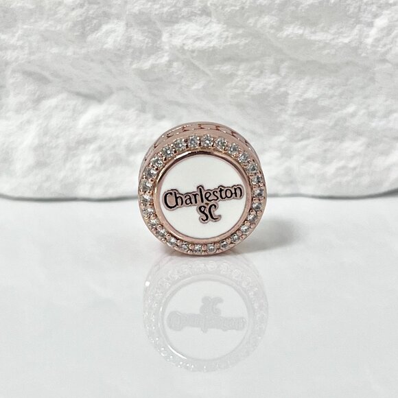 Pandora Charleston SC South Carolina Flag Rose Gold Plating Bead Charm - Picture 3 of 4